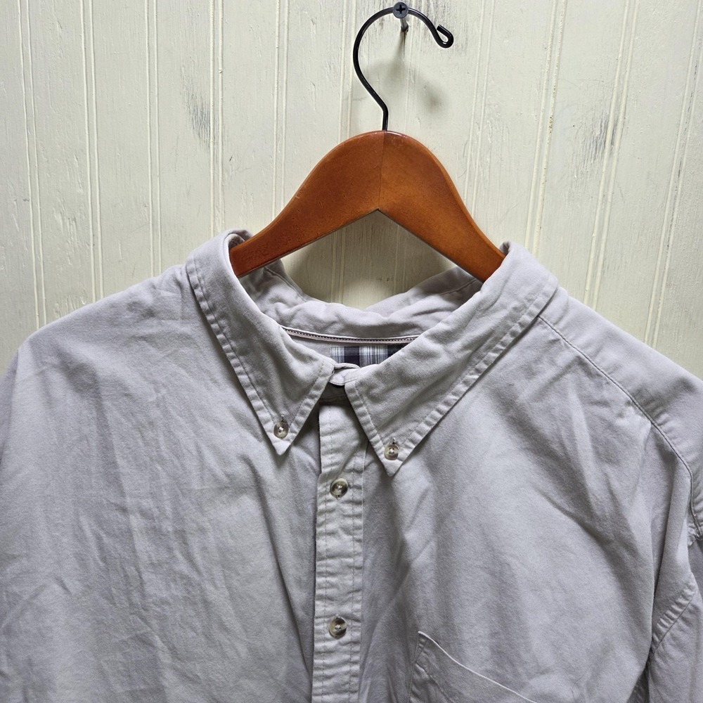 George & Martha Shirt Mens 3XL Beige Long Sleeve Cotton Twill Button-Down Casual